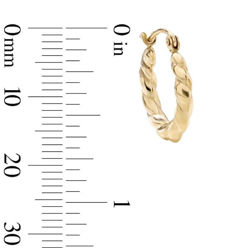 14K Gold-Plated Twist Hoops - 16mm