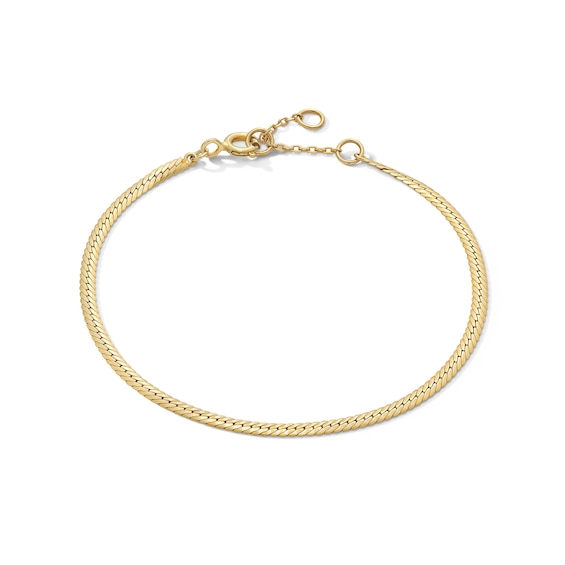 18K Gold Plated 2mm Wheat Chain Bracelet - 6" + 1"