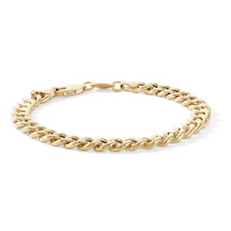 10K Gold-Bonded 7.2mm Hollow Curb Bracelet - 7.5"
