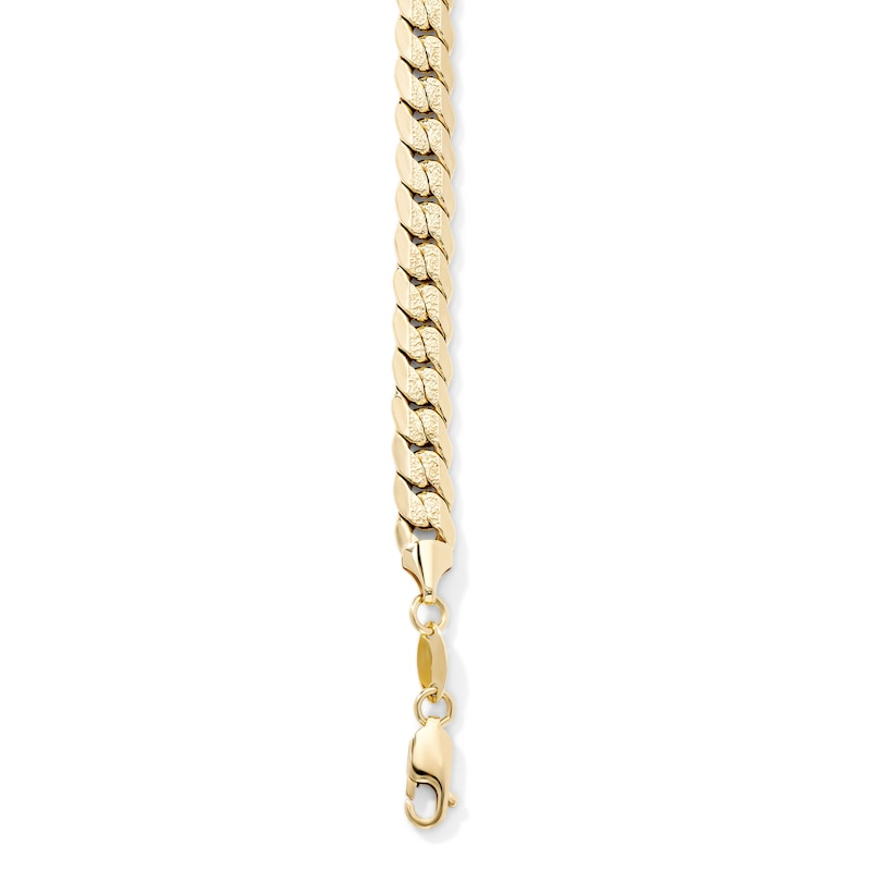 10K Gold-Plated 7.1mm Paved Curb Chain Bracelet - 8.5"