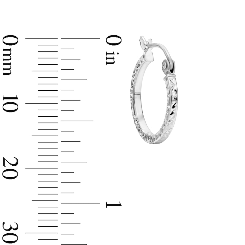 Hollow Sterling Silver Diamond-Cut Hoops