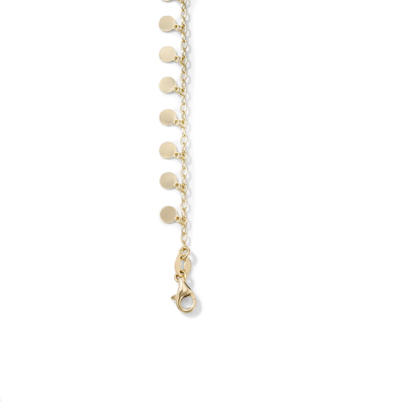 14K Gold-Plated Disc Charm Anklet - 9" + 1"