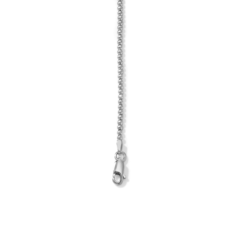 Sterling Silver 2mm Oval Bead Chain Anklet - 9" + 1"