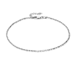 Sterling Silver 1.8mm Dot and Bar Bead Anklet - 9" + 1"