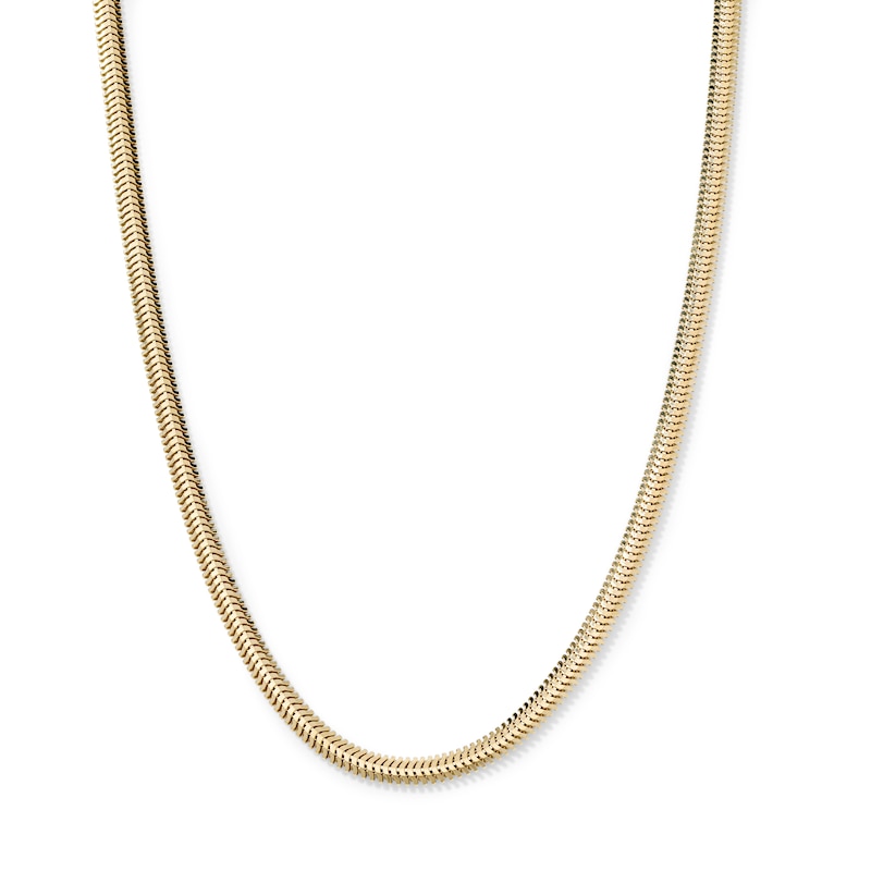 14K Gold-Plated 3mm Flat Snake Chain - 18"