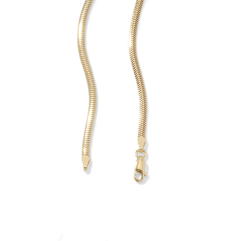 14K Gold-Plated 3mm Flat Snake Chain - 18"