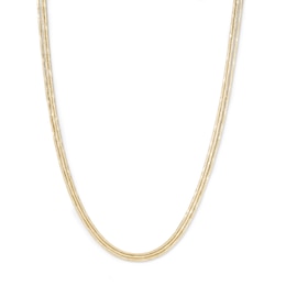 14K Gold-Plated 3mm 3-Layer Snake Chain - 16" + 2"