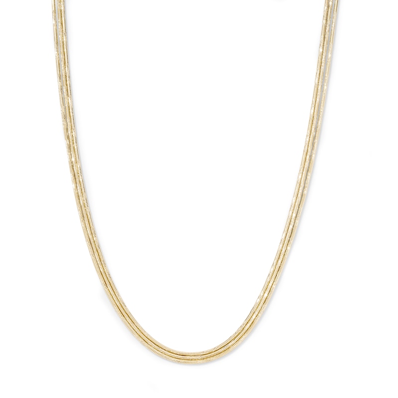 14K Gold-Plated 3mm 3-Layer Snake Chain - 16" + 2"