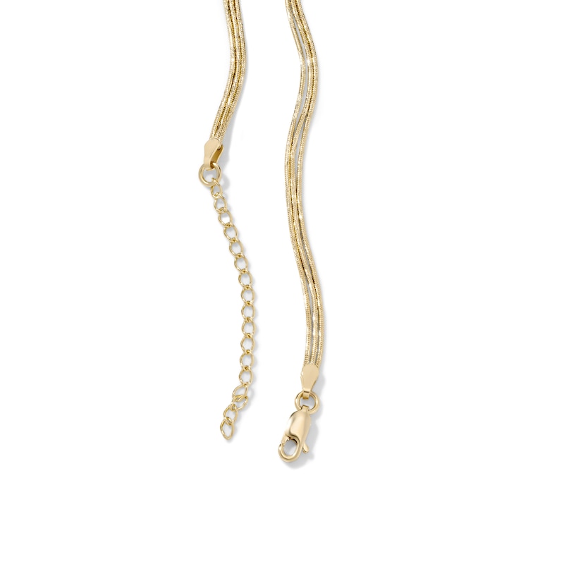 14K Gold-Plated 3mm 3-Layer Snake Chain - 16" + 2"
