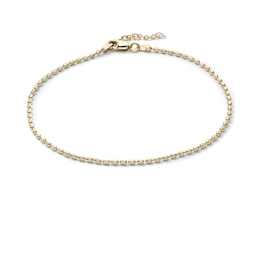 14K Gold-Plated 1.8mm Oval Bead Chain Anklet - 9" + 1"