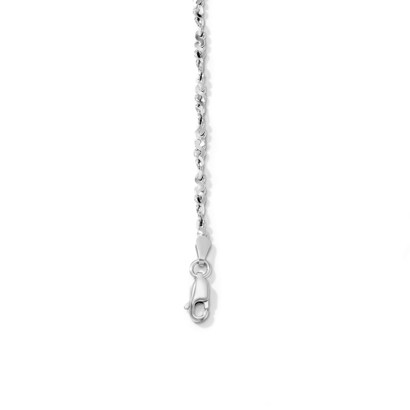 Sterling Silver 2.4mm Twisted Serpentine Anklet - 9" + 1"