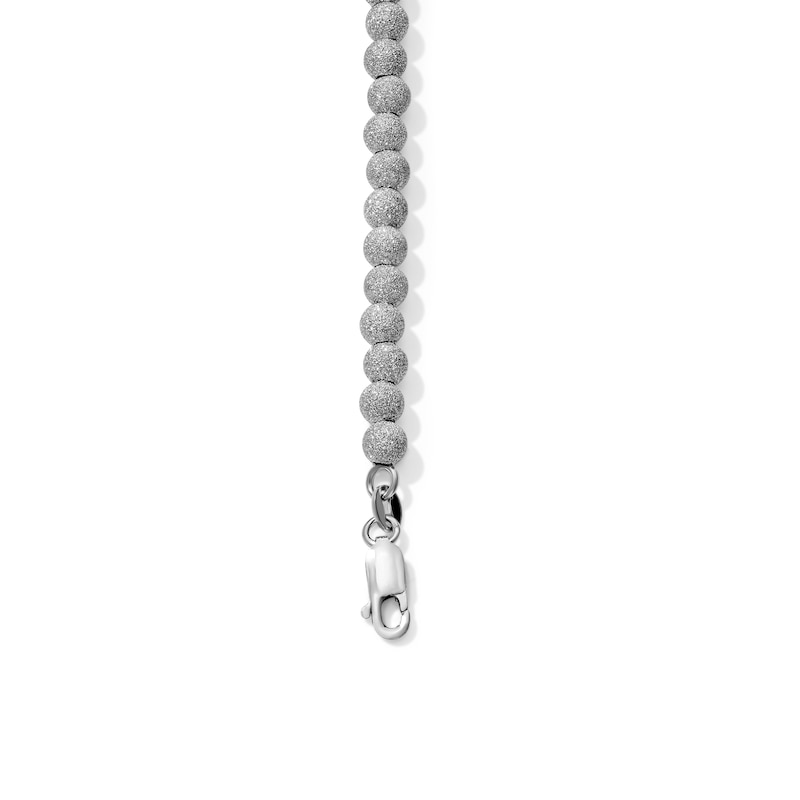 Child's Sterling Silver 5mm Glitter Bead Bracelet - 6"