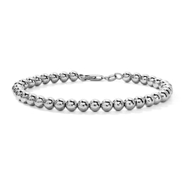 Hollow Sterling Silver 5mm Bead Chain Bracelet - 7.5"