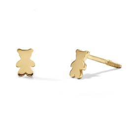 Child's 14K Gold-Plated Teddy Bear Studs