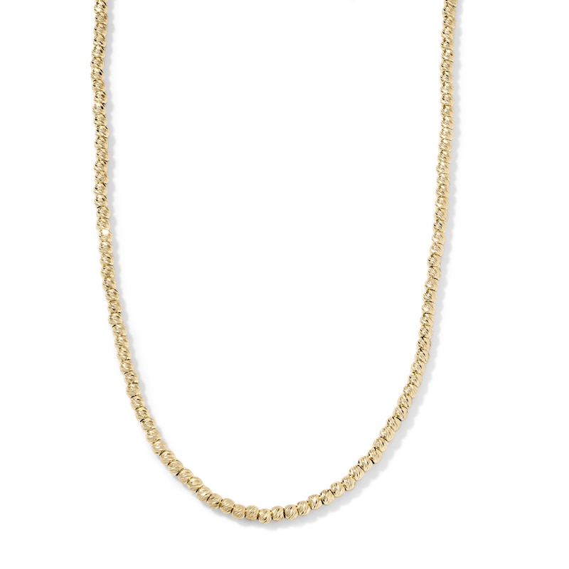 14K Gold-Plated 2.5mm Glitter Bead Chain - 16" + 2"