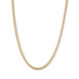 14K Gold-Plated Brass 2.2mm Square Snake Chain - 18"