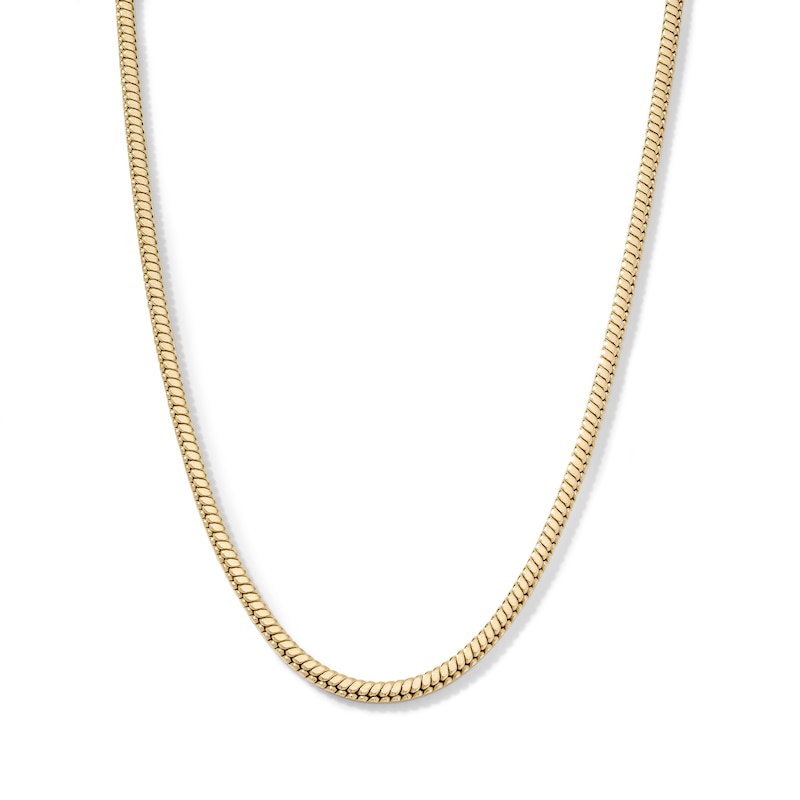 14K Gold-Plated Brass 2.2mm Square Snake Chain - 18"