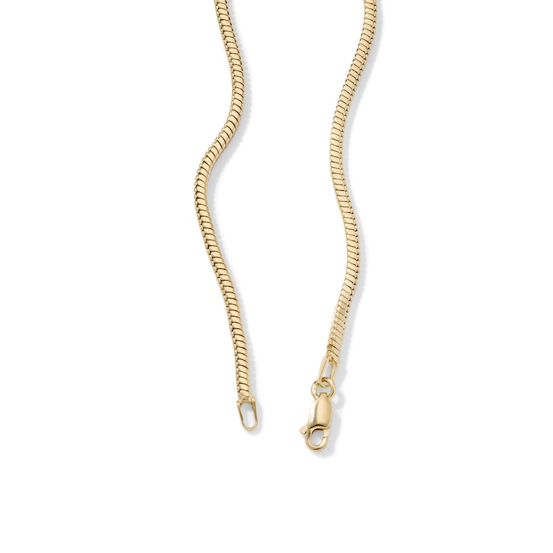 14K Gold-Plated Brass 2.2mm Square Snake Chain - 18"