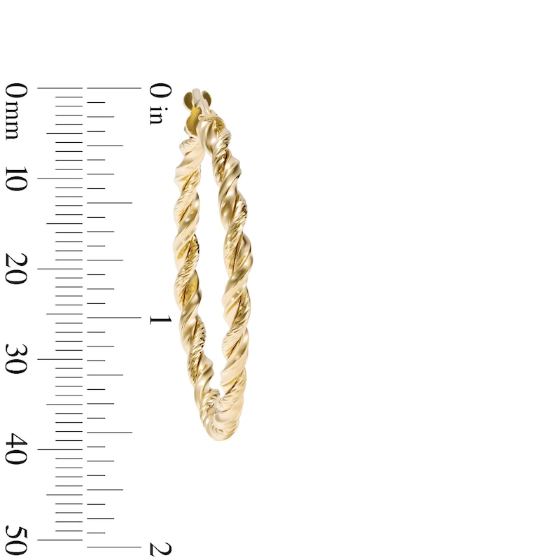 14K Gold Plated 36mm Twisted Rope Hoops