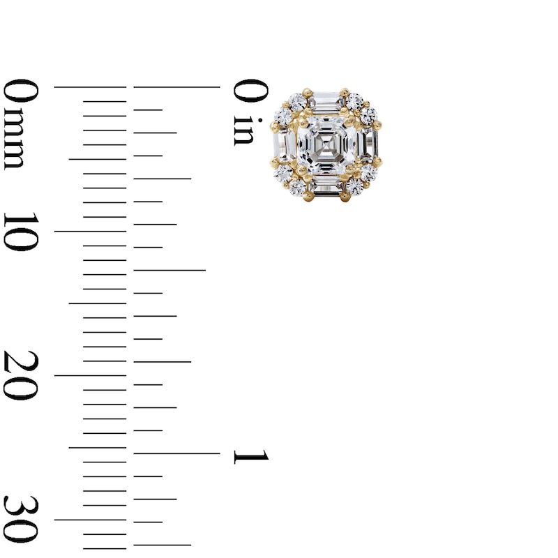 14K Gold Plated CZ Square Cluster Studs
