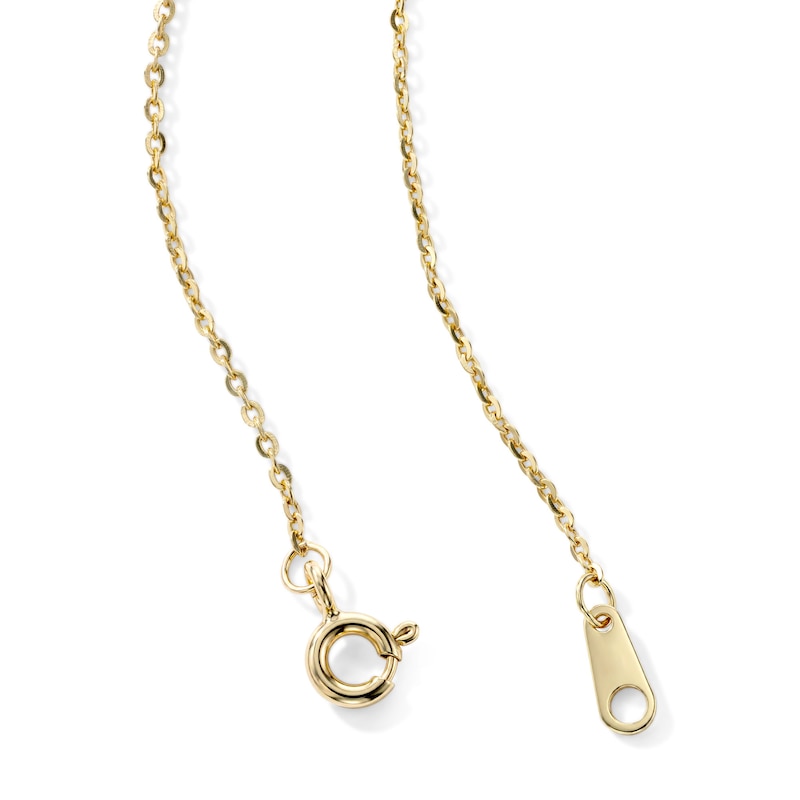 14K Gold Plated CZ Half-Heart Pendant - 16" + 2"
