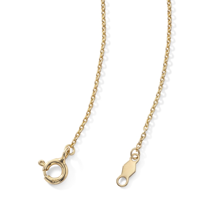 14K Gold Plated CZ Narrow Halo Heart Pendant - 16" + 2"