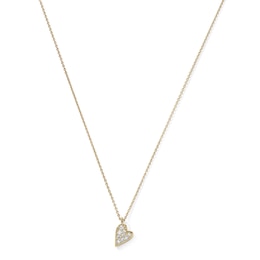 14K Gold Plated CZ Double Heart Charm Necklace - 16" + 2"