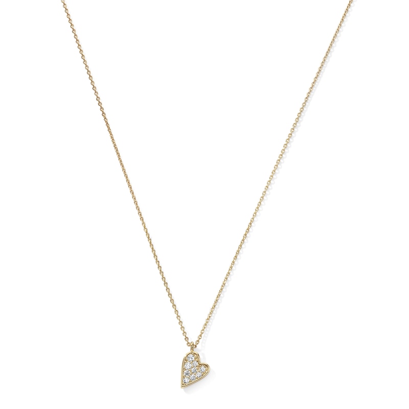 14K Gold Plated CZ Double Heart Charm Necklace - 16" + 2"