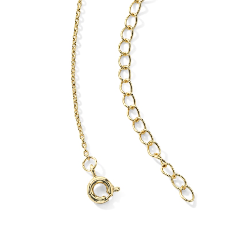 14K Gold Plated CZ Double Heart Charm Necklace - 16" + 2"