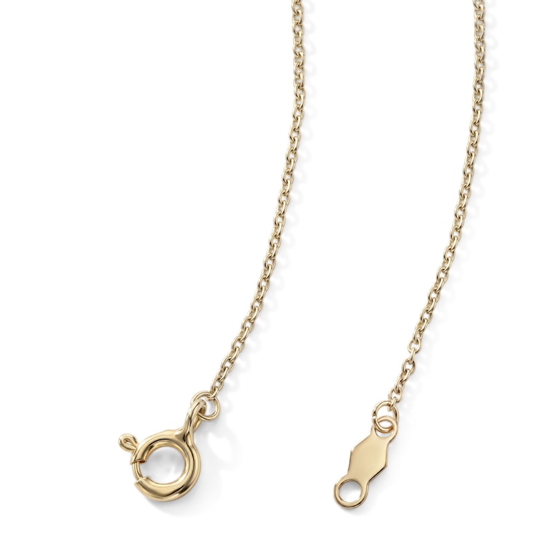 14K Gold Plated CZ Cross Necklace - 16" + 2"