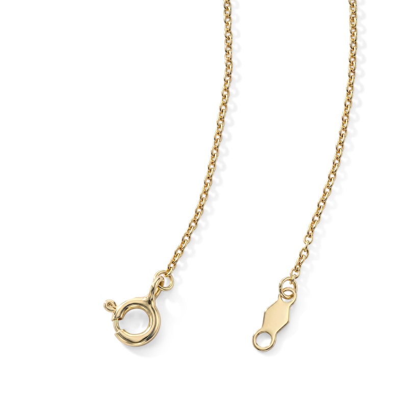 14K Gold Plated CZ "Love" Heart Pendant - 16" + 2"