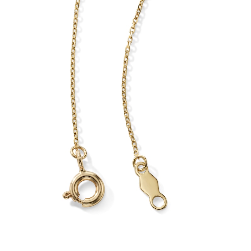 14K Gold Plated CZ and Polished Double Heart Charm Necklace - 16" + 2"