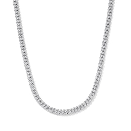 3mm Silver-Plated CZ Curb Chain - 18"