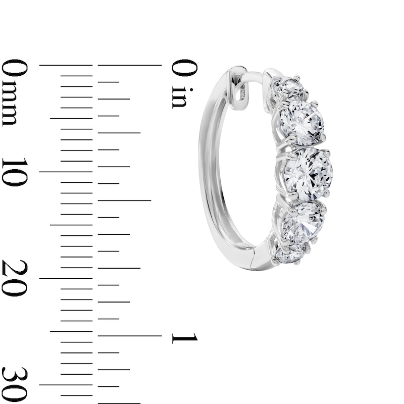White Rhodium Plated Graduated CZ Hoops