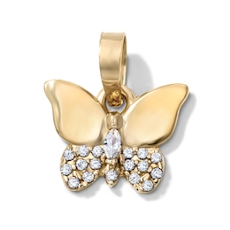 14K Gold-Plated CZ Butterfly Charm