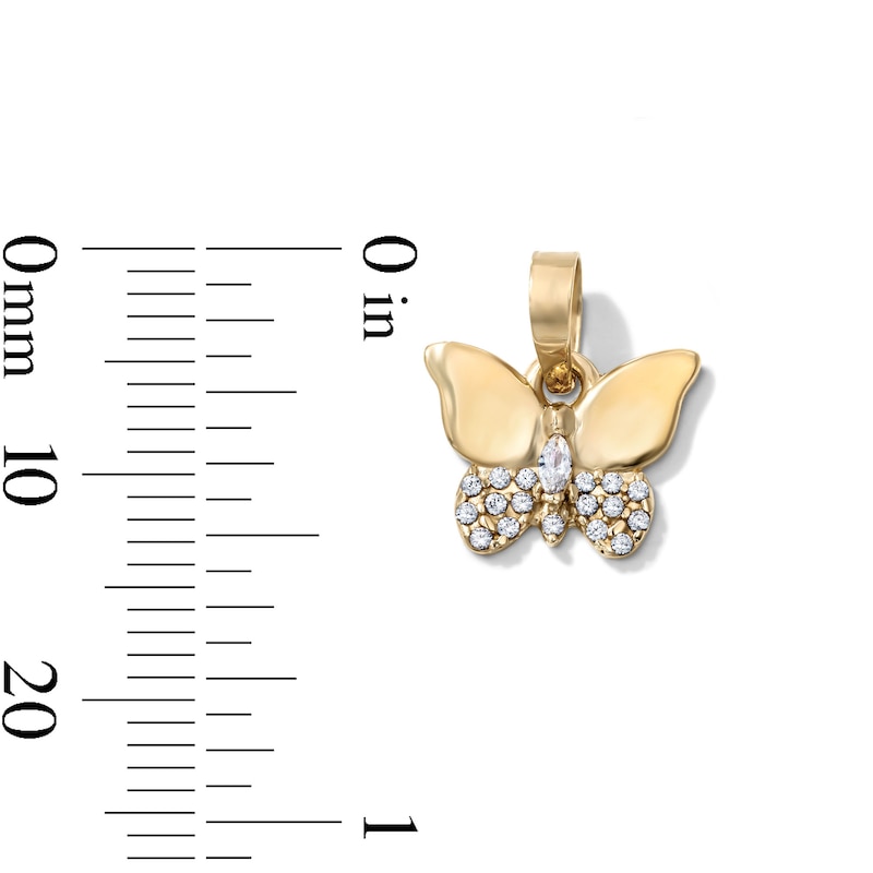 14K Gold-Plated CZ Butterfly Charm