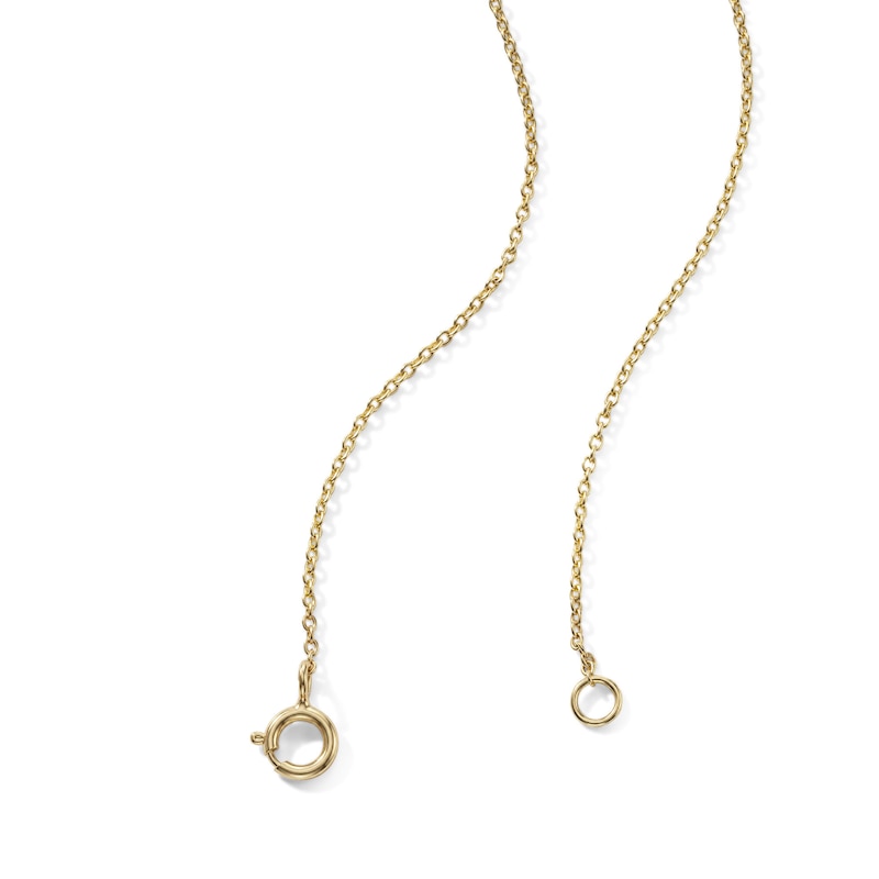 14K Gold Plated CZ Half Heart Pendant - 16" + 2"