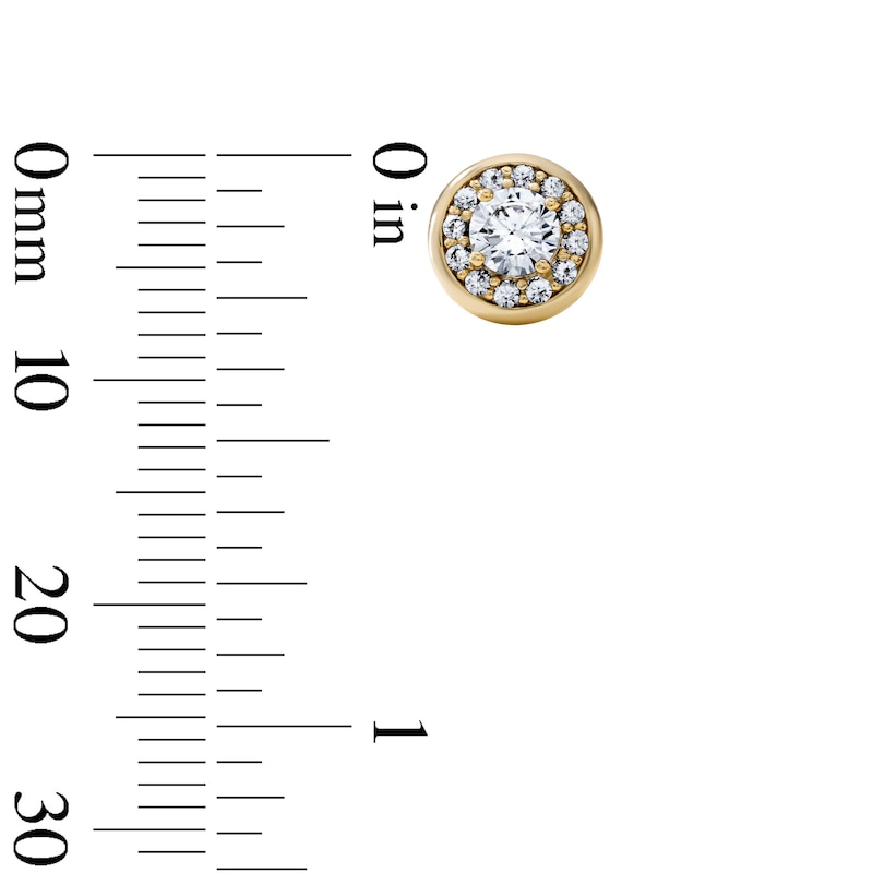 14K Gold Plated CZ Round Cluster Studs