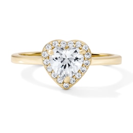 14K Gold Plated Heart CZ Halo Ring