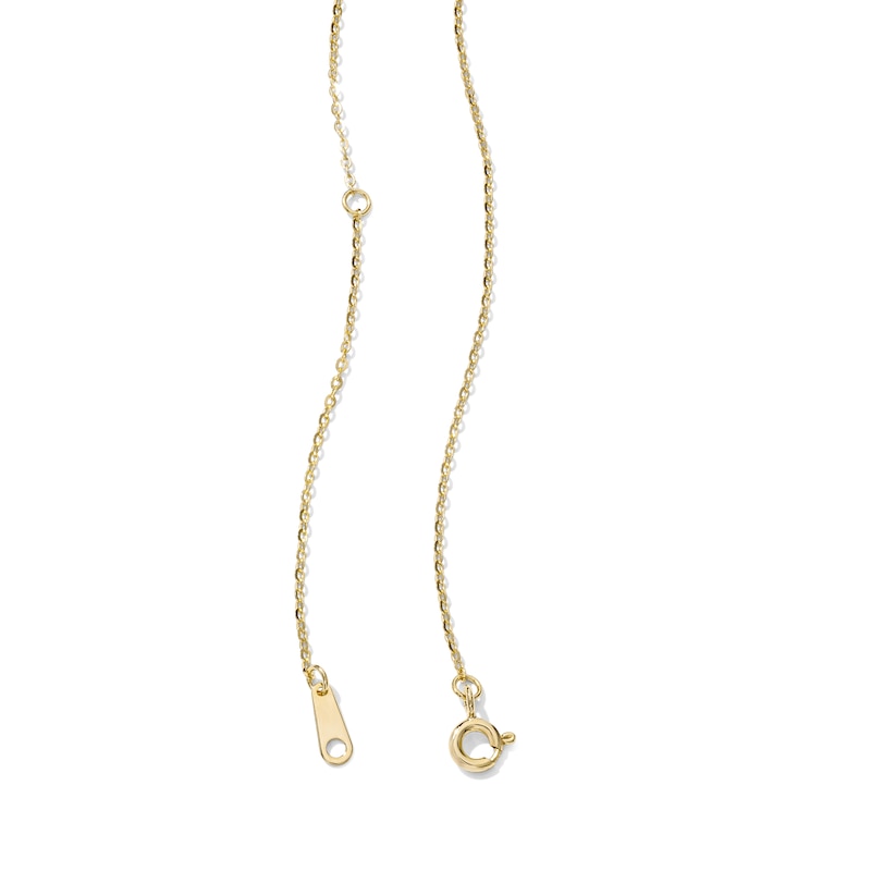 14K Gold-Plated CZ Mini "A" Initial Necklace - 16" + 2"