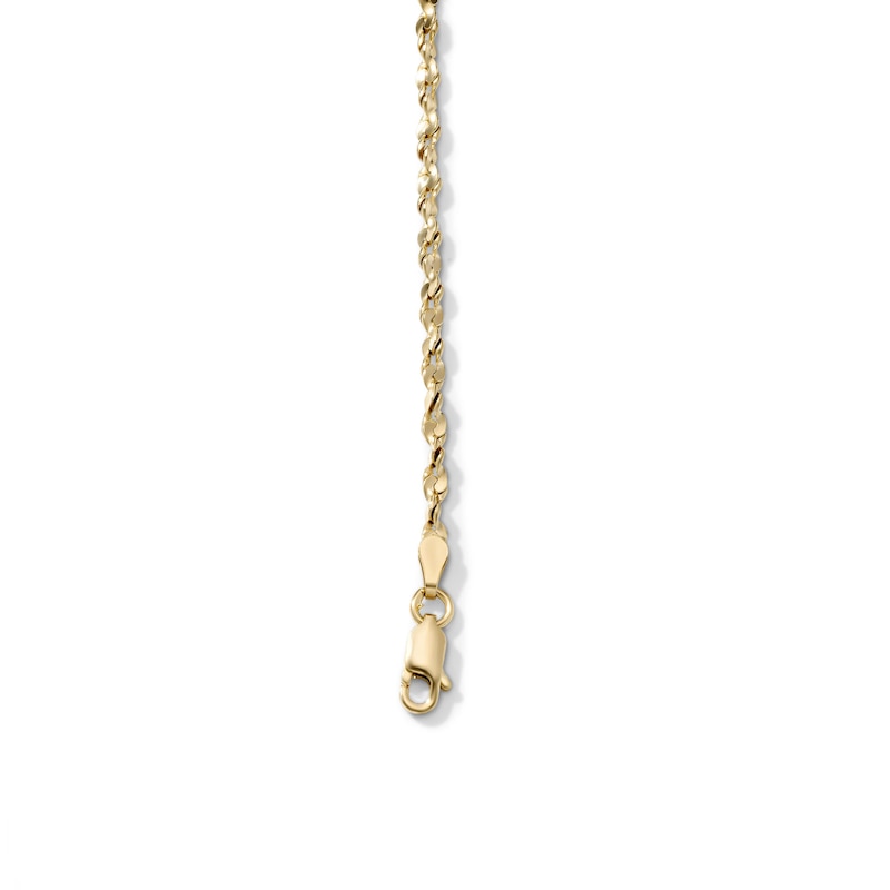 14K Gold-Plated Twisted Serpentine Anklet - 9" + 1"