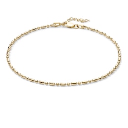 14K Gold-Plated Dot and Bar Beaded Anklet - 9" + 1"