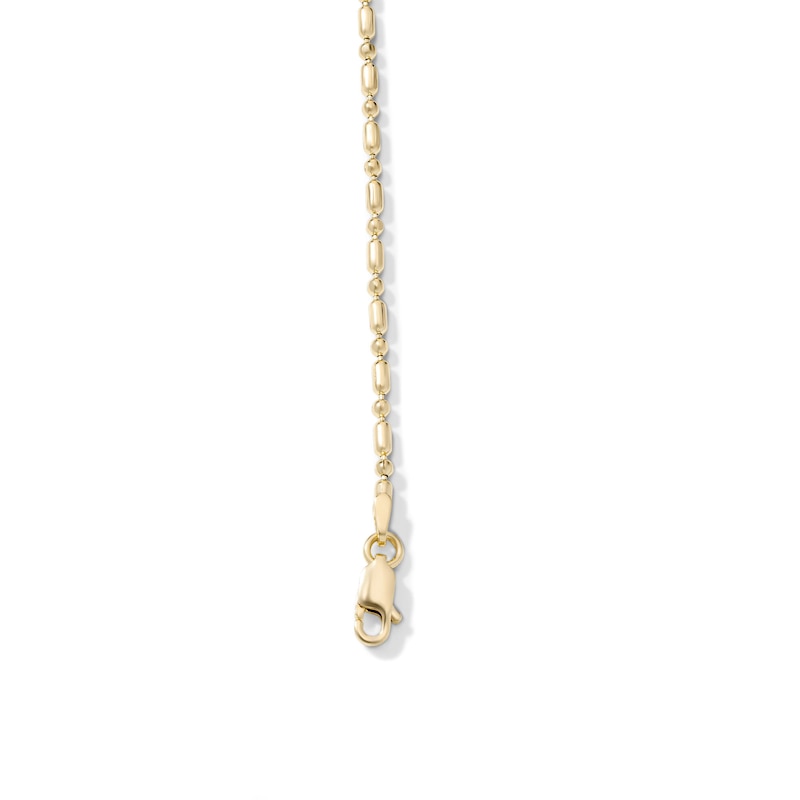 14K Gold-Plated Dot and Bar Beaded Anklet - 9" + 1"