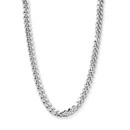 Silver-Plated 7mm Cuban Curb Chain - 24"