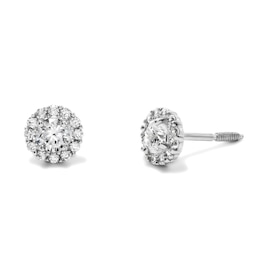 Child's Sterling Silver CZ Halo Studs