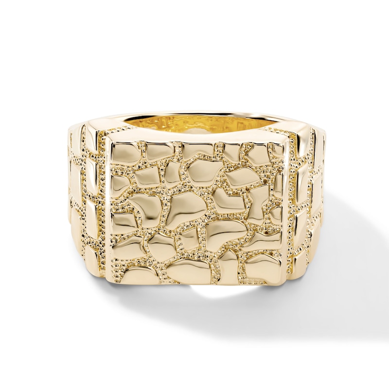 14K Gold-Plated Nugget Ring - Size 10.5