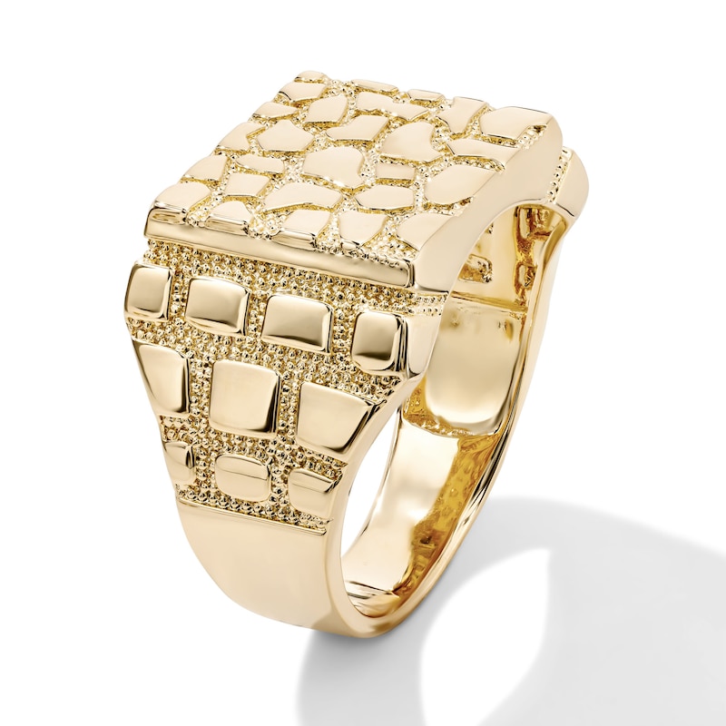 14K Gold-Plated Nugget Ring - Size 10.5