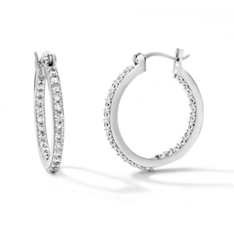 Silver-Plated CZ Inside-Out Hoops - 20mm