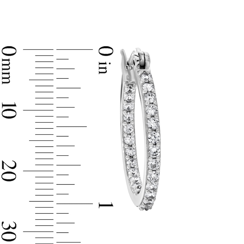 White Rhodium Plated CZ Inside-Out Hoops