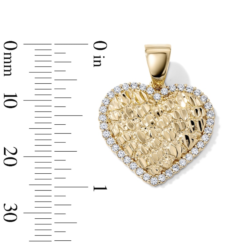 14K Gold-Plated CZ Nugget Heart Charm